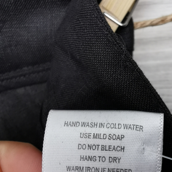 MEDIUM BLU9 100% Linen Black Pants NWT - Picture 3 of 15